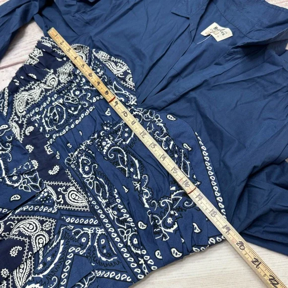 Anthropologie Holding Horses Bandana Paisley Midi Dress Blue Size 16 - Picture 4 of 10